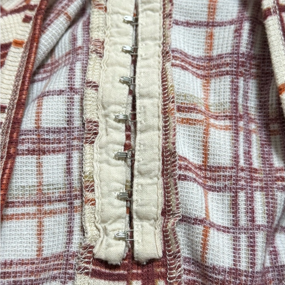 Free People Checkered V-Neck Onesie Lightweight Pajamas - Picture 12 of 12